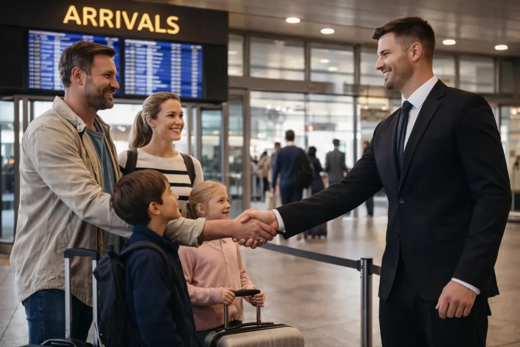 Family airport transfer from CDG to Paris with private chauffeur